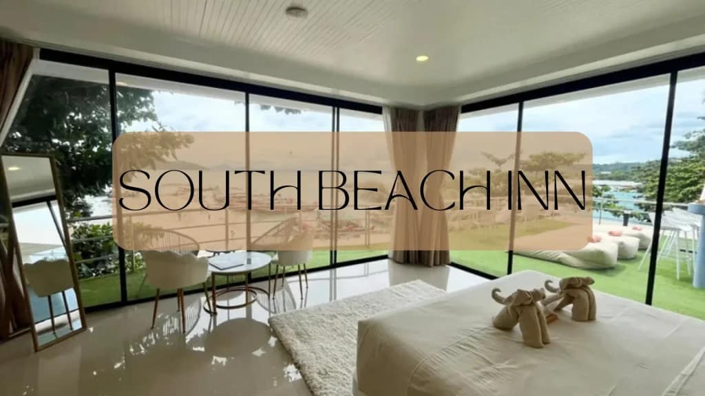 Interior de South Beach Inn con vistas al jardin y al mar