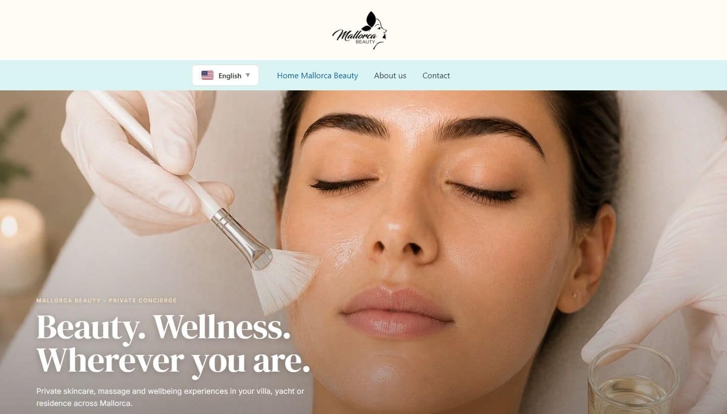 Portada del sitio web Mallorca Beauty